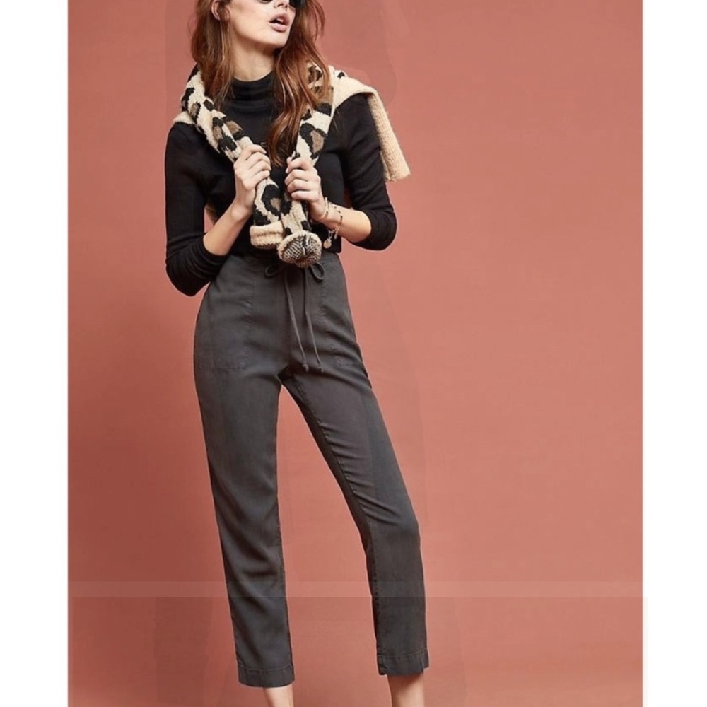 Anthropologie Cloth & Stone Grey Drawstring Trouser Pant